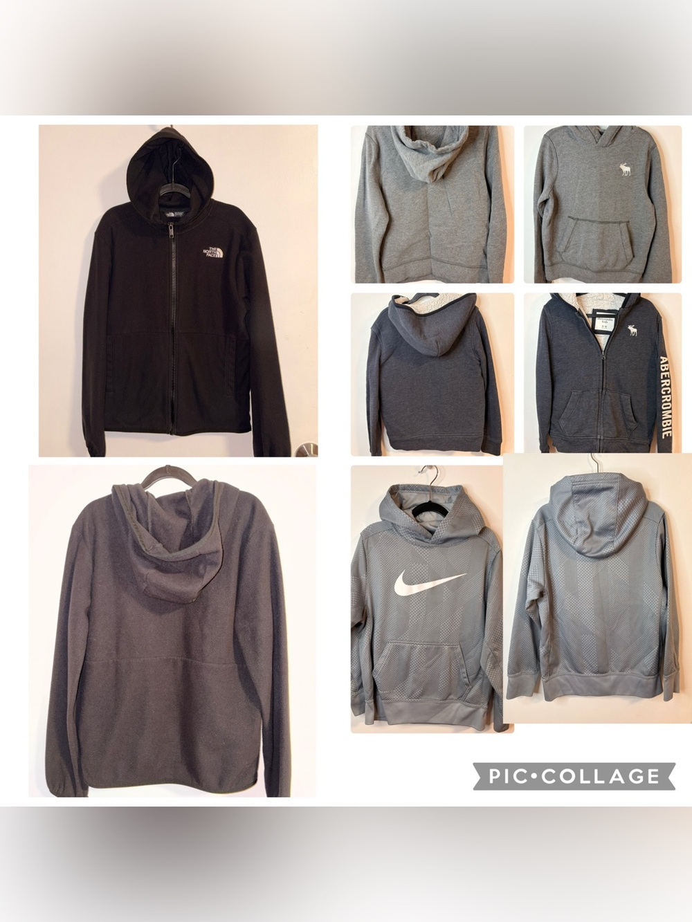 LOT of Boys M/L The north face, Abercrombie , , Nike hoodies/zip ups